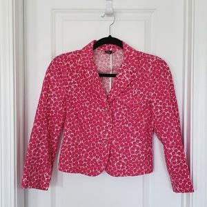 Gap Women’s Light Weight Pea Coat Pink Polka Dot  Size 0
